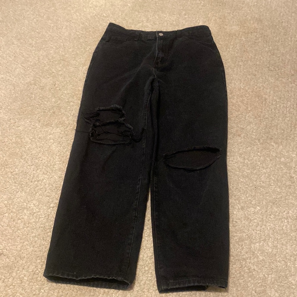 BooHoo Black Wide Leg Jeans